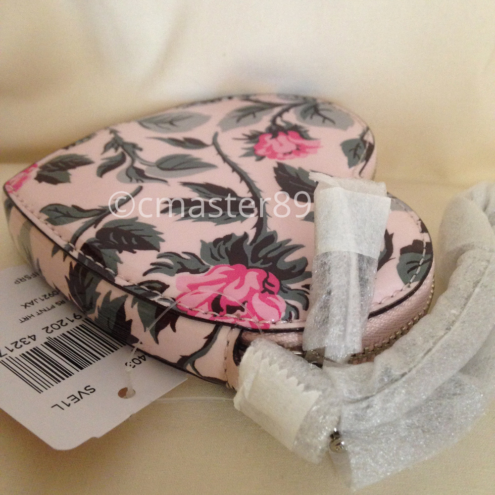 SOLD Coach Sleeping Rose Heart Coin Purse - Picture 7 of 8